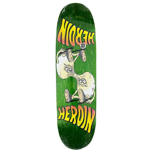 Heroin 8.88" MERGED EGG SHAPED Green Stain Skateboard Deck 5150 Skate Shop