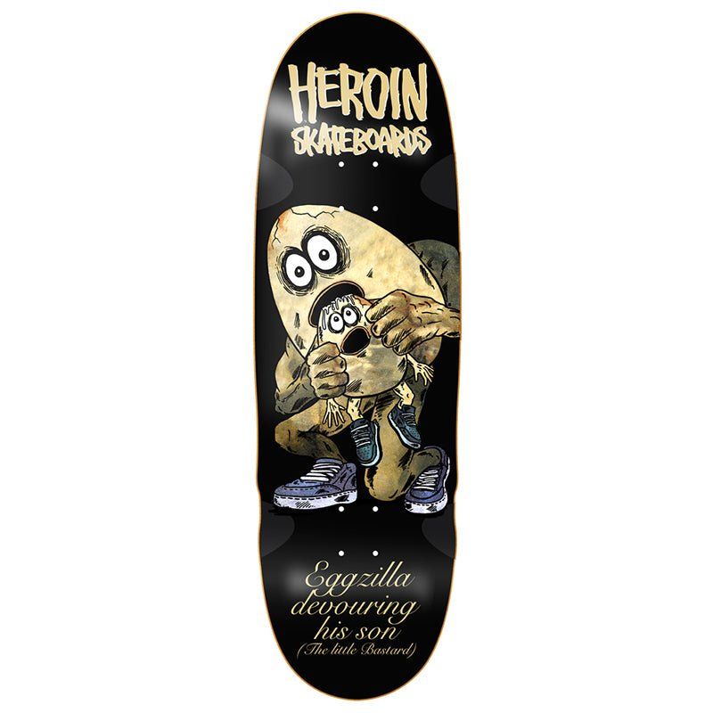 Heroin 9.75"  Egg Eater Wheel Wells Shaped Skateboard Deck 5150 Skate Shop