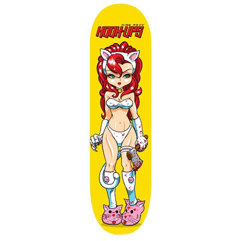 HOOK-UPS Skateboards 8.25" x 32.25" Hatchet Killer Akiko Skateboard Deck 5150 Skate Shop
