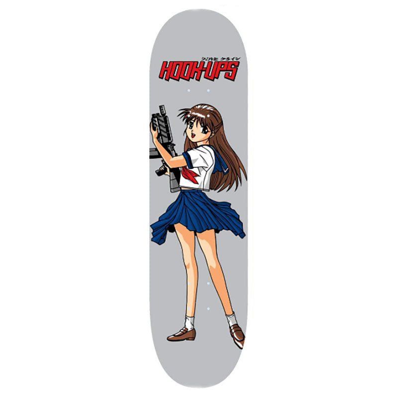 HOOK-UPS Skateboards 8.25" x 32.25" Machine Gun Girl Skateboard Deck 5150 Skate Shop