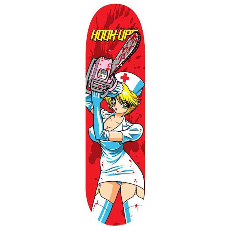 HOOK-UPS Skateboards 8.5" x 32.25" Chainsaw Nikki Skateboard Deck 5150 Skate Shop