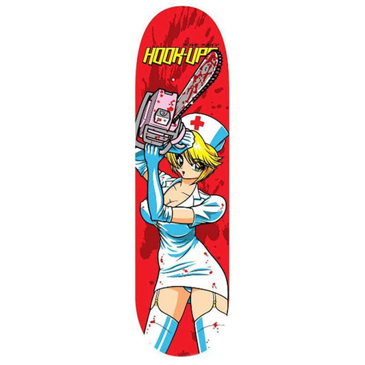 HOOK-UPS Skateboards 8.5" x 32.25" Chainsaw Nikki Skateboard Deck 5150 Skate Shop