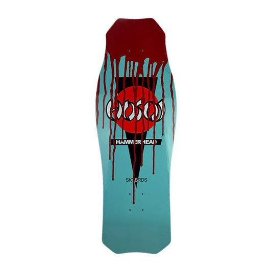 Hosoi 10.5"x 31" "Bloody" Halloween 2024 OG Hammerhead TURQUOISE Skateboard Deck 5150 Skate Shop