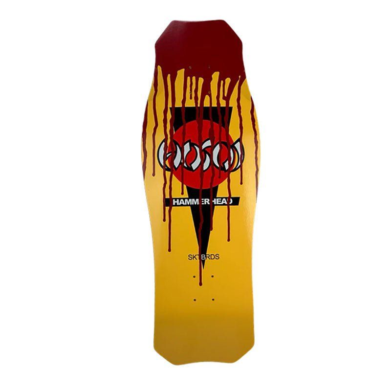 Hosoi 10.5"x 31" "Bloody" Halloween 2024 OG Hammerhead YELLOW Skateboard Deck 5150 Skate Shop