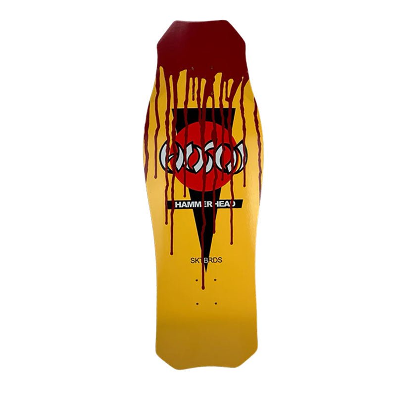 Hosoi 10.5"x 31" "Bloody" Halloween 2024 OG Hammerhead YELLOW Skateboard Deck - 5150 Skate Shop