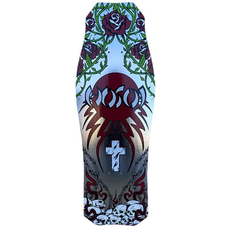 Hosoi Skateboards 10.5" x 31" Skulls & Roses OG Hammerhead Limited Colorway - Silver Foil Deck 5150 Skate Shop