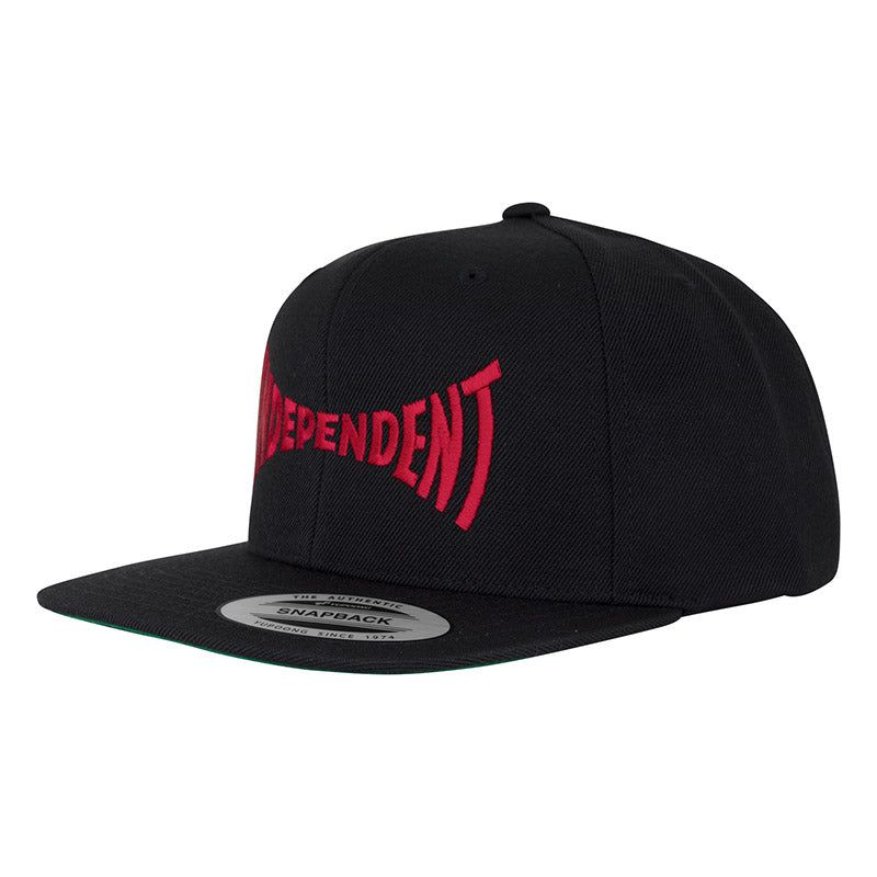 Independent Span Embroidered Snapback Structured Hat Black/Dk Red OS Unisex 5150 Skate Shop