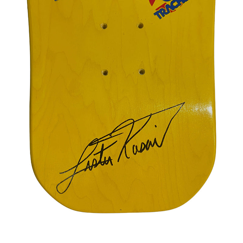 Tracker Deck Singed By Lester Kasai Oak Leaf Yellow Skateboard Deck