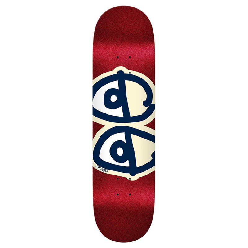 Krooked 8.25" x 31.5" EYES RED GLITTER Skateboard Deck