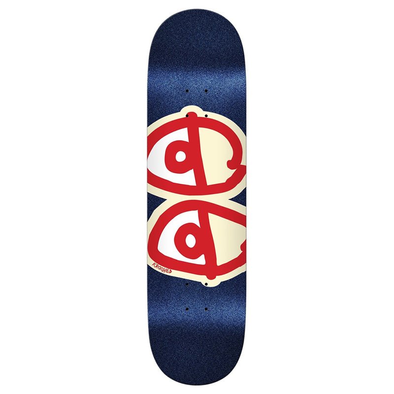 Krooked 8.5" x 31.8" EYES BLUE GLITTER Skateboard Deck