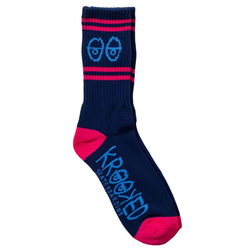 Krooked EYES EMB NAVY/MAGENTA Socks 1pr