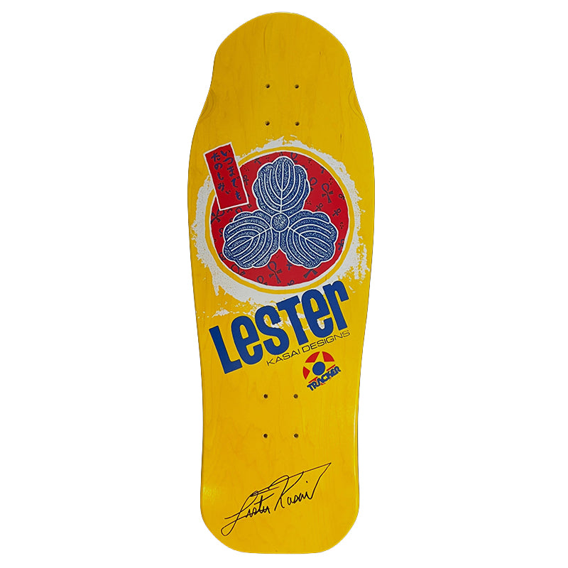Tracker Deck Singed By Lester Kasai Oak Leaf Yellow Skateboard Deck