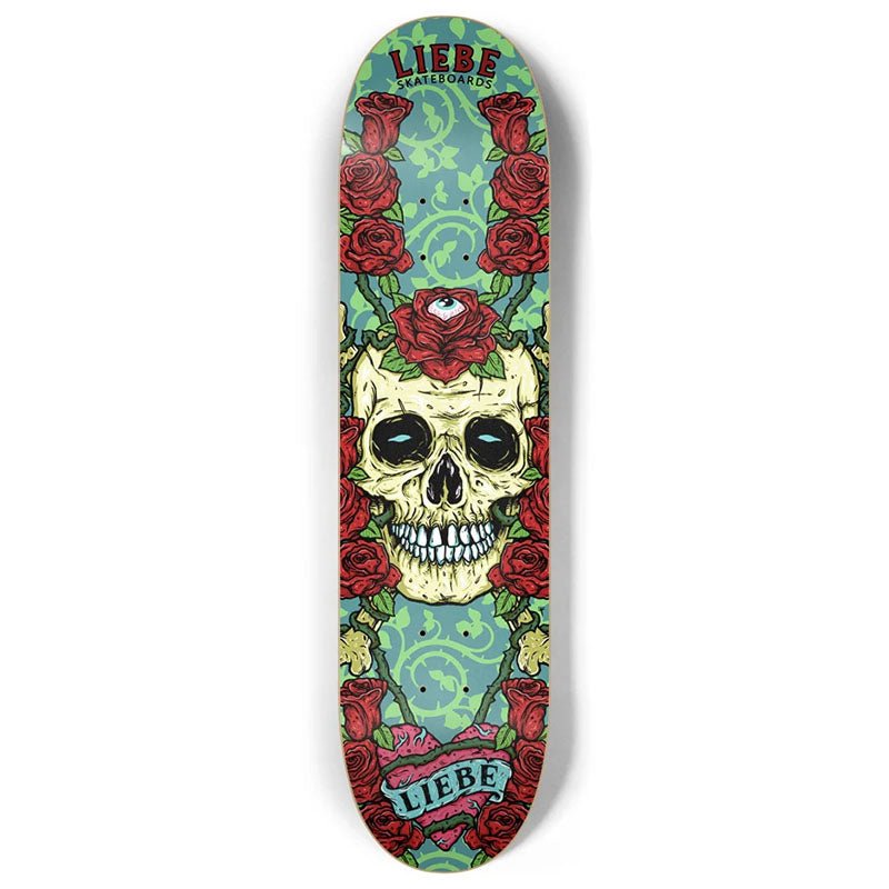 Liebe 8" x 32" Skull Skateboard Deck - 5150 Skate Shop