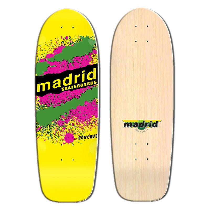 Madrid 9.5" x 29.87" Retro Explosion 1983 Re-Issue Yellow Skateboard Deck-5150 Skate Shop
