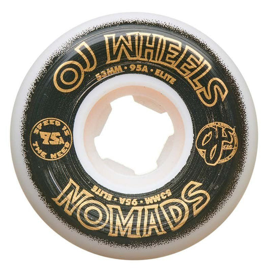 OJ 53mm 95a Elite White Nomads Skateboard Wheels 4pk 5150 Skate Shop