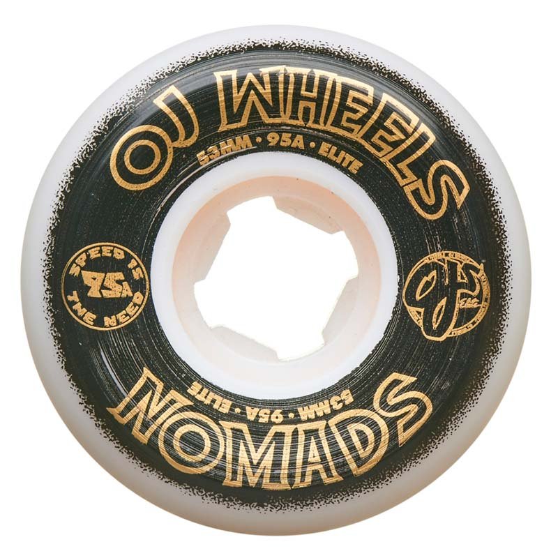 OJ 53mm 95a Elite White Nomads Skateboard Wheels 4pk