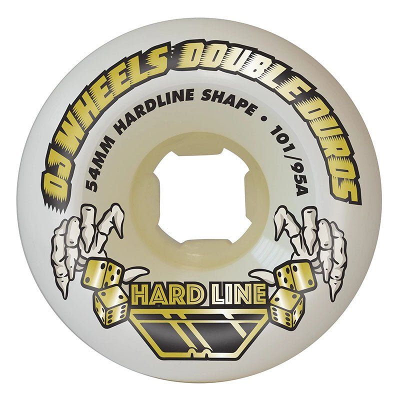 OJ 54mm 101a/95a Double Duro White Hardline Skateboard Wheels 4pk 5150 Skate Shop