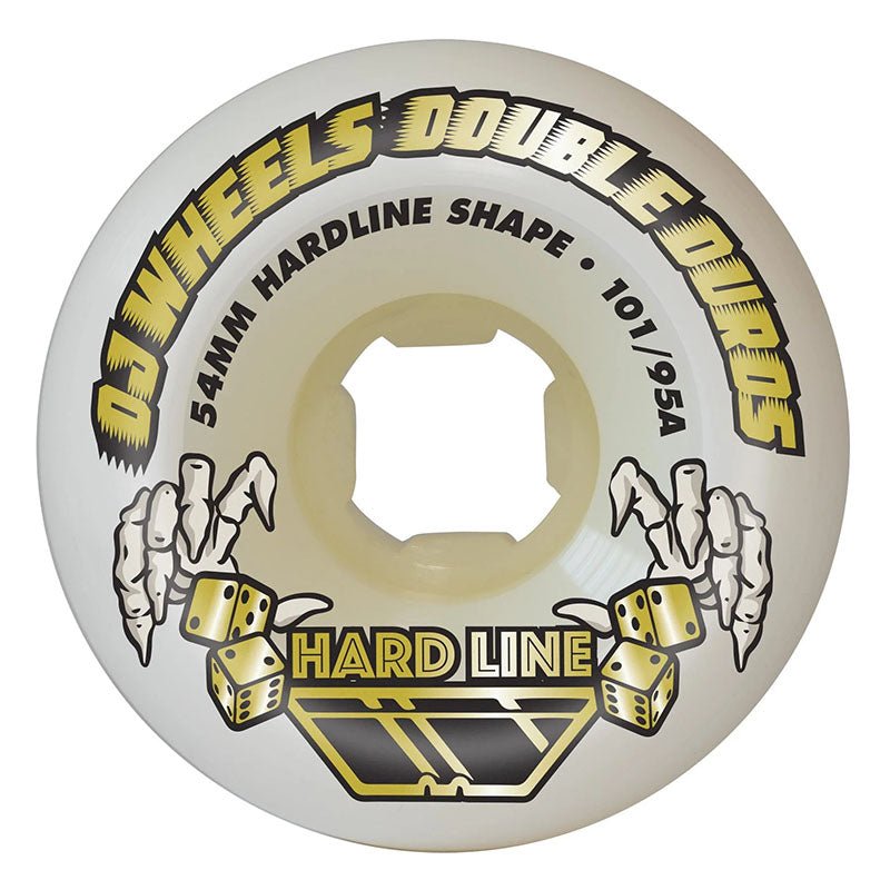 OJ 54mm 101a/95a Double Duro White Hardline Skateboard Wheels 4pk (Shipping Monday)