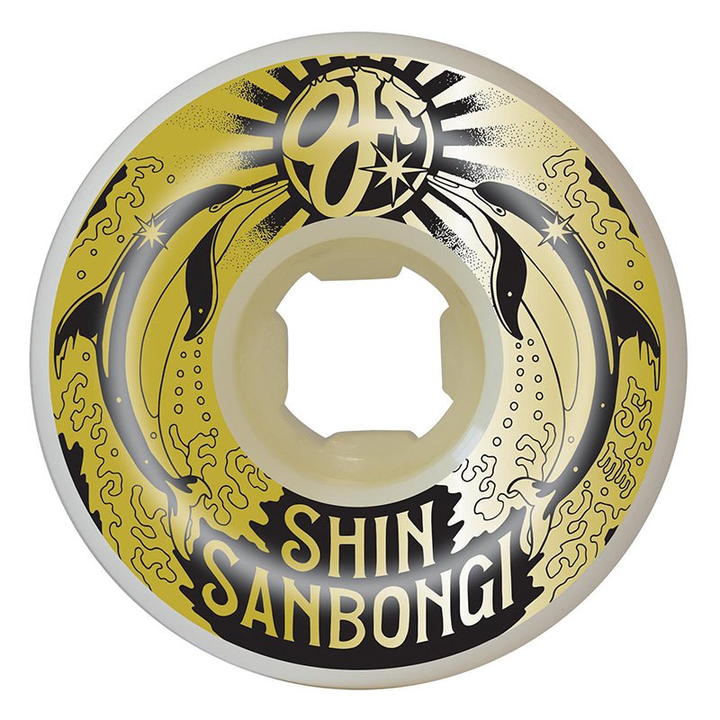 OJ 54mm 101a/95a Shin Sanbongi Dolphins Gold Double Duro White Mini Combo Skateboard Wheels 4pk - 5150 Skate Shop