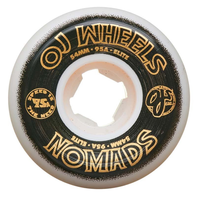 OJ 54mm 95a Elite White Nomads Skateboard Wheels 4pk