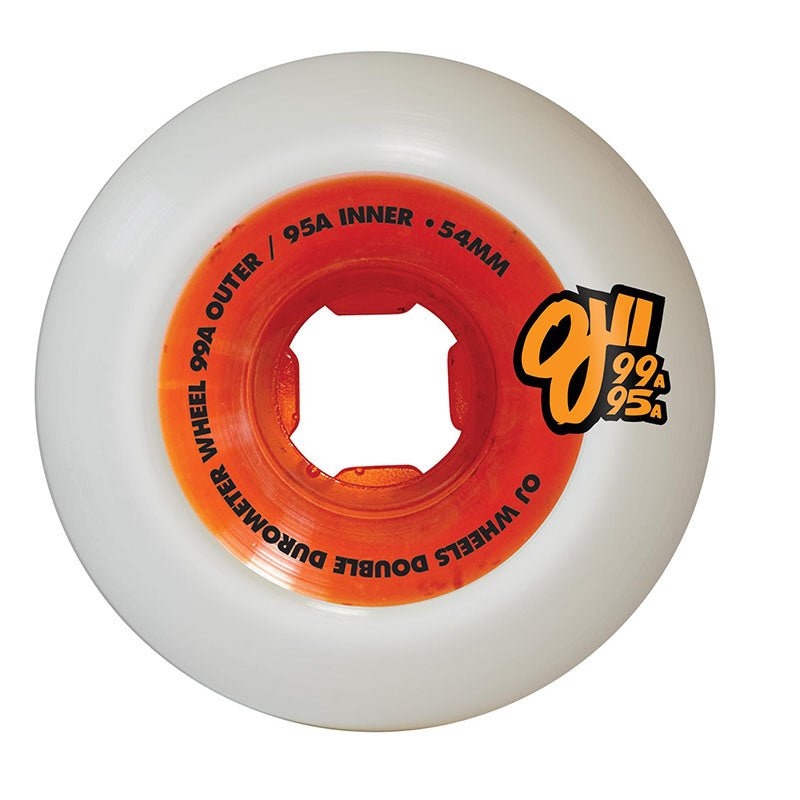 OJ 54mm 99a/95a Double Duro White Orange Mini Combo Skateboard Wheels 4pk - 5150 Skate Shop