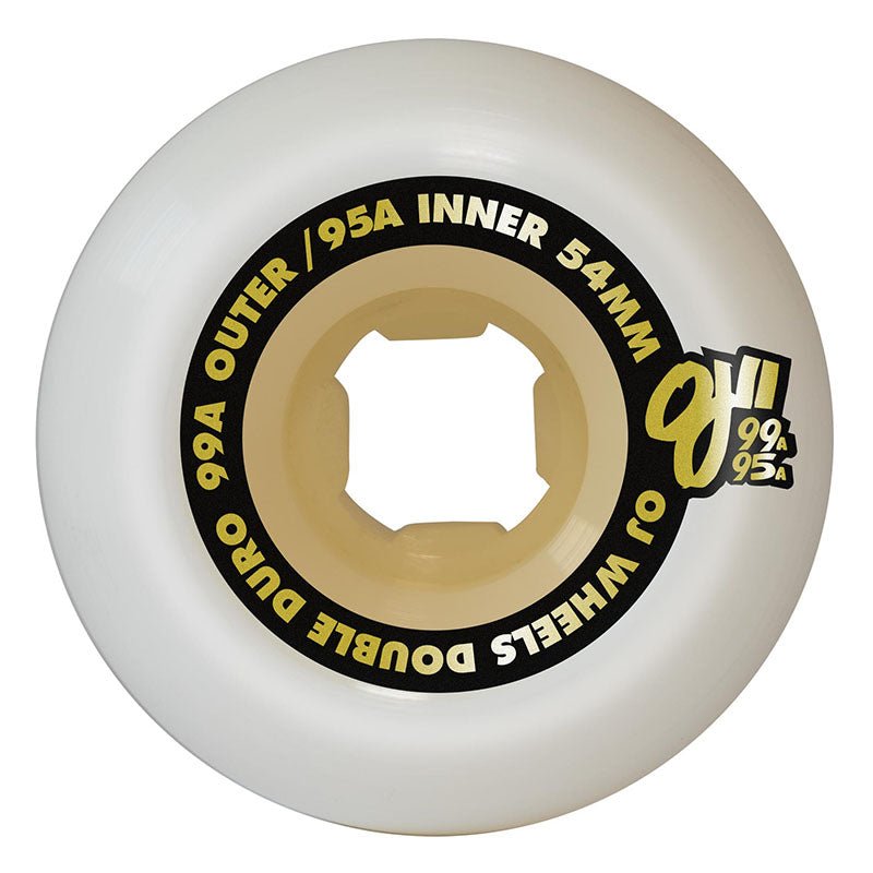 OJ 54mm Double Duro Gum Hardline 99a/95a Skateboard Wheels 4pk