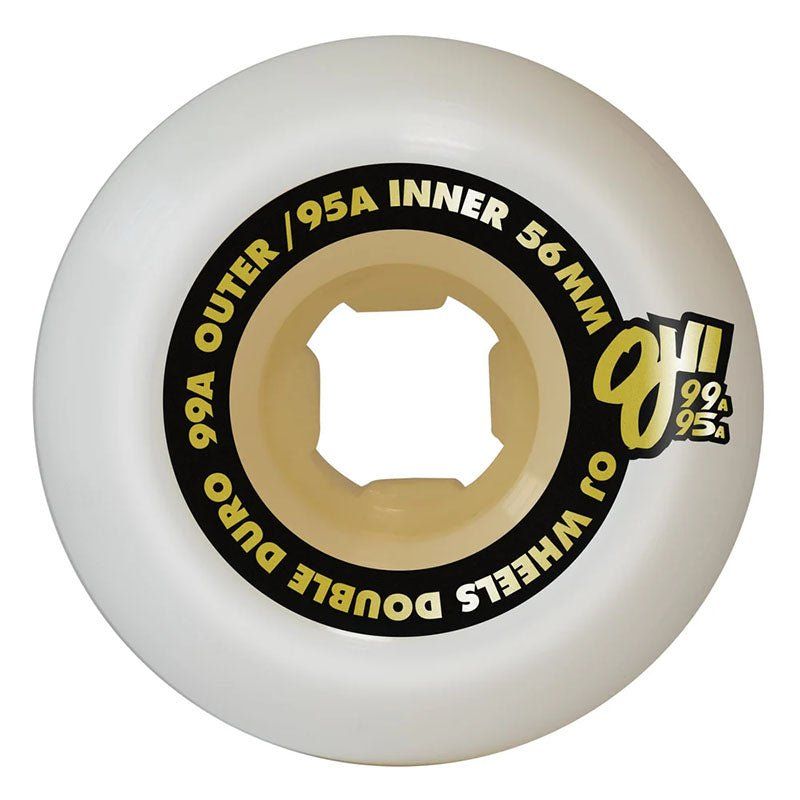 OJ 56mm 99a/95a Double Duro White Gum Chubbies Skateboard Wheels 4pk 5150 Skate Shop