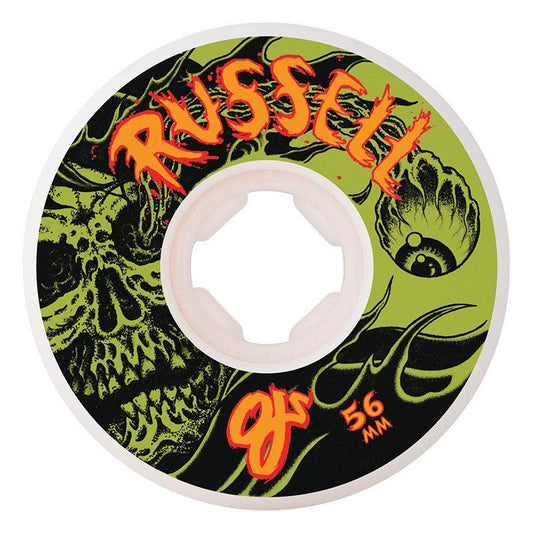 OJ 56mm 99a Chris Russell Optic Nightmare Elite White Hardline Skateboard Wheels 4pk 5150 Skate Shop