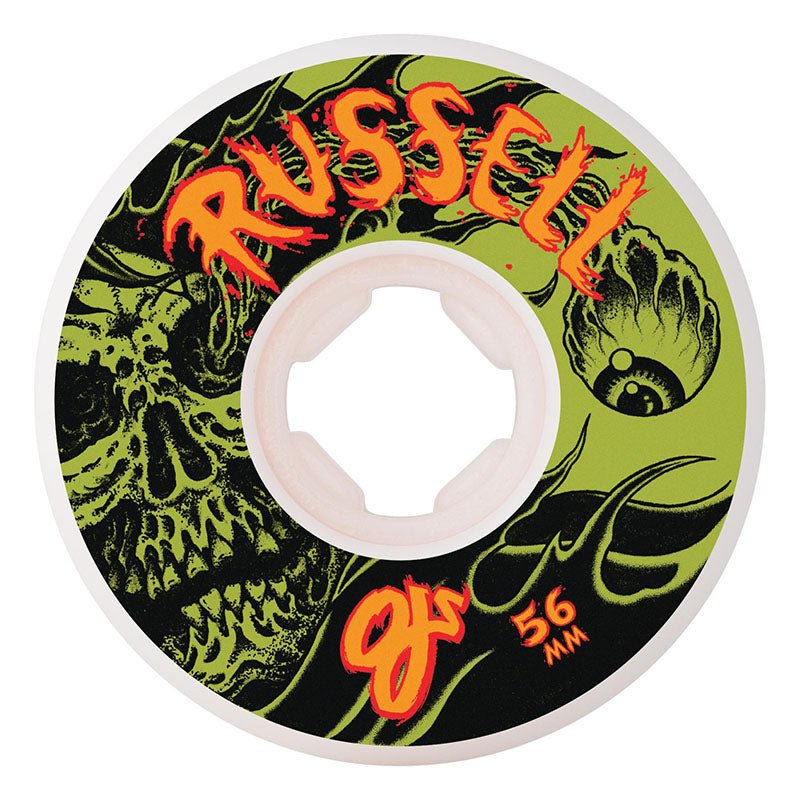 OJ 56mm 99a Chris Russell Optic Nightmare Elite White Hardline Skateboard Wheels 4pk (Shipping Monday)