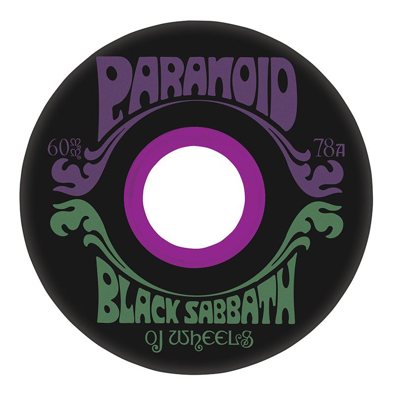 OJ  60mm 78a Black Sabbath Paranoid Super Juice Black Skateboard Wheels 4pk 5150 Skate Shop