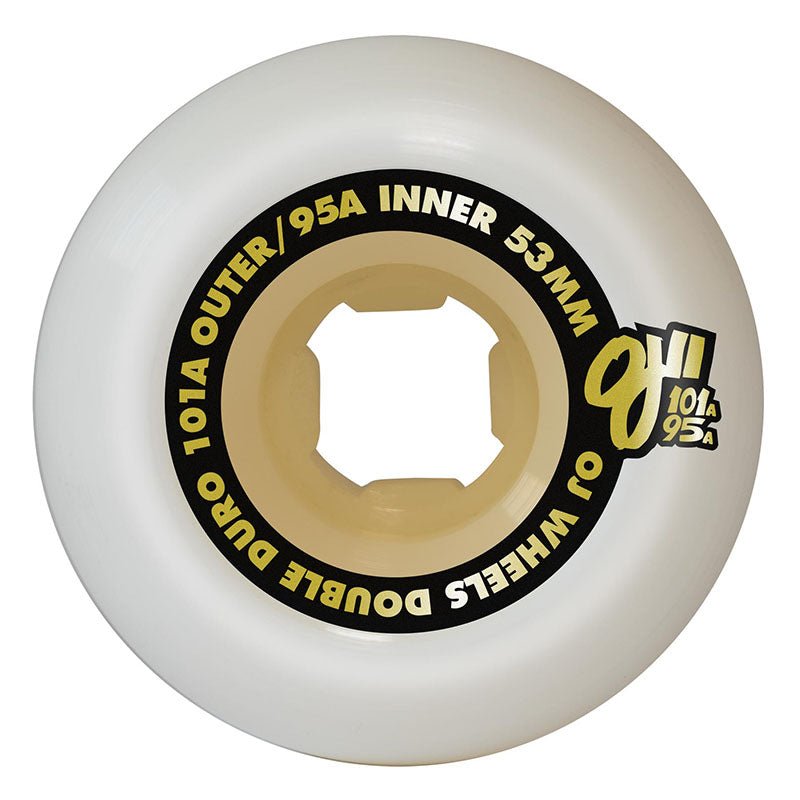 (On The Way) OJ 53mm 101a/95a Double Duro Gum Hardline Skateboard Wheels 4pk