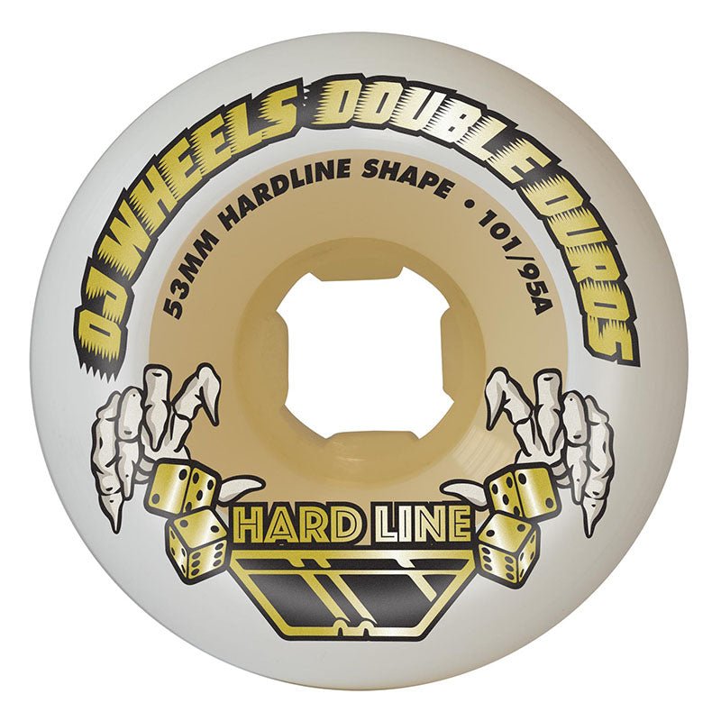 (On The Way) OJ 53mm 101a/95a Double Duro Gum Hardline Skateboard Wheels 4pk