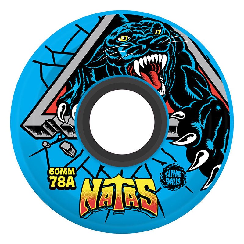 (On The Way) Slime Balls 60mm 78a Natas Reissue OG Slime Blue Skateboard Wheels 4pk