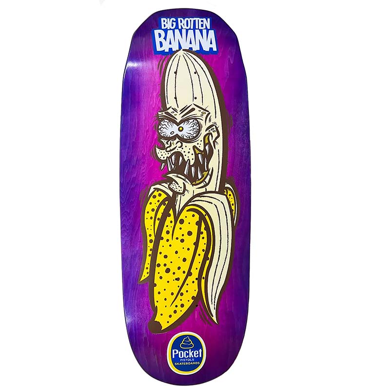 Pocket Pistols (PPS) 10.75" Big Rotten Banana Gigante Pink Stain Purple Fade Skateboard Deck