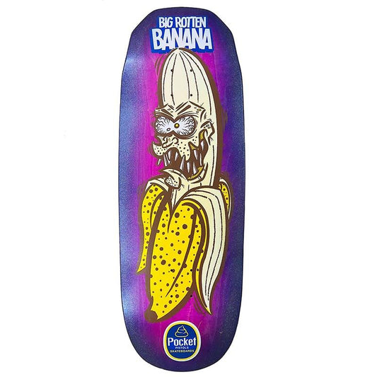 Pocket Pistols (PPS) 10.75" Big Rotten Banana Gigante Pink Stain Blue Fade Glitter Skateboard Deck 5150 Skate Shop