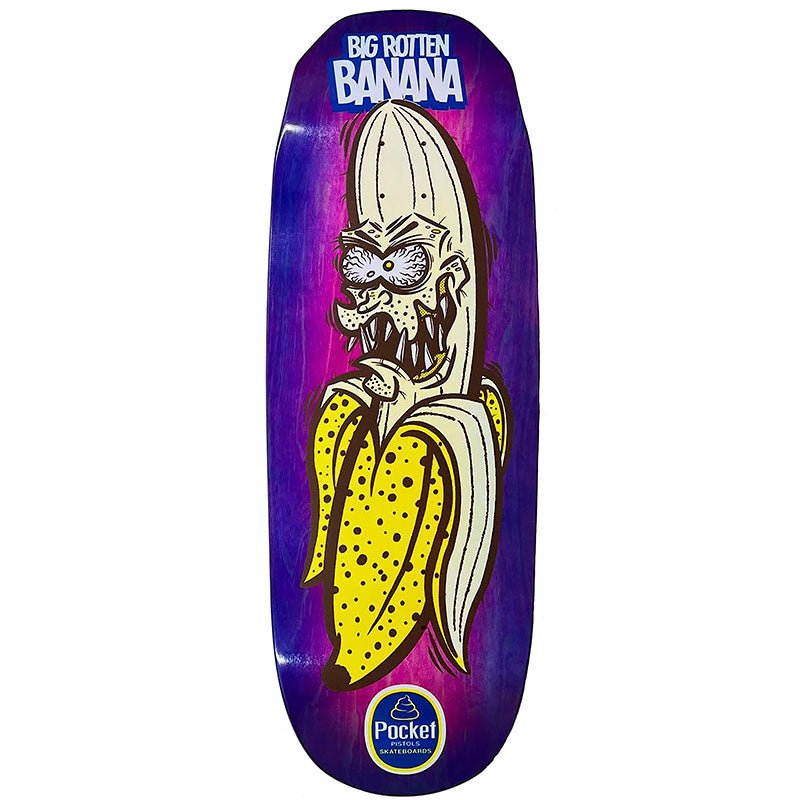 Pocket Pistols (PPS) 10.75" Big Rotten Banana Gigante Pink Stain Purple Fade Skateboard Deck