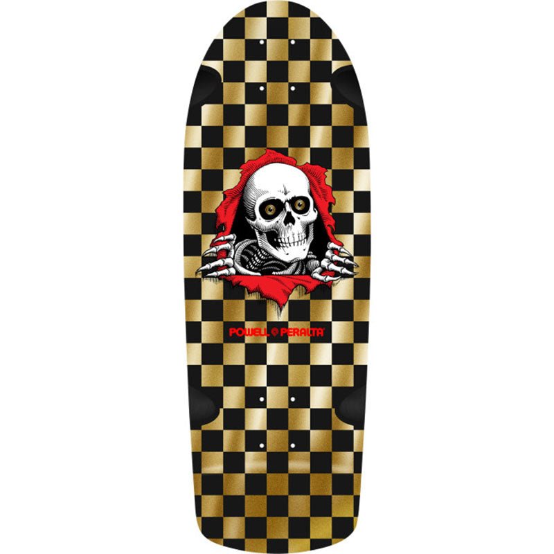 Powell Peralta 10" x 30" OG Ripper Checker Reissue Gold Foil Skateboard Deck - 5150 Skate Shop