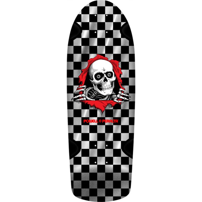 Powell Peralta 10" x 30" OG Ripper Checker Reissue Silver Foil Ink Skateboard Deck