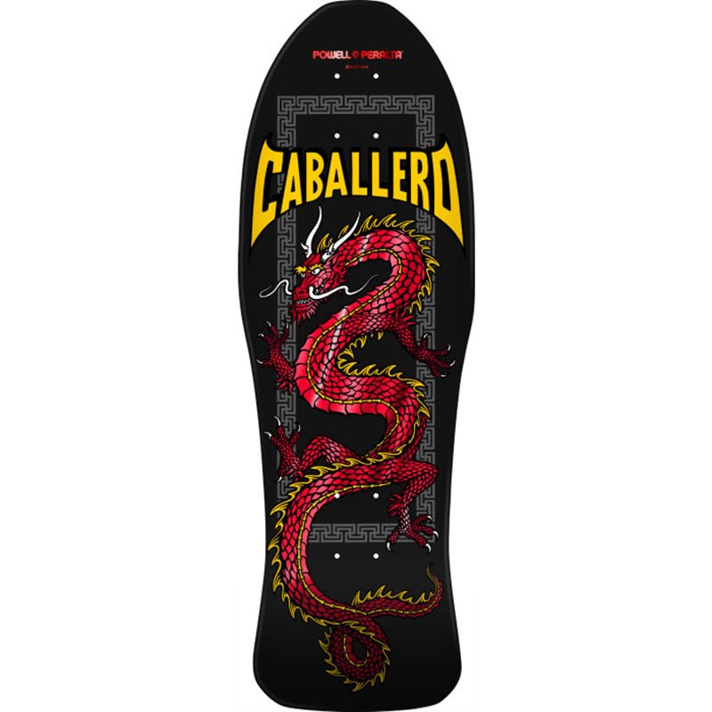 Powell Peralta 10" x 30" Steve Caballero Chinese Dragon Reissue Red Foil Skateboard Deck