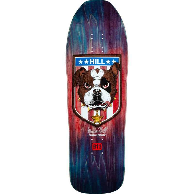 Powell Peralta 10" x 31.5" Frankie Hill Bulldog Reissue Blue/Red fade Skateboard Deck 5150 Skate Shop