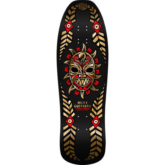 Powell Peralta 10" x 31.75" Nicky Guerrero Mask Black / Gold Foil Skateboard Deck 5150 Skate Shop