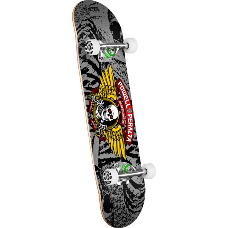 Powell Peralta 7" x 28" Winged Ripper Birch Black/Silver Complete Skateboard - 5150 Skate Shop