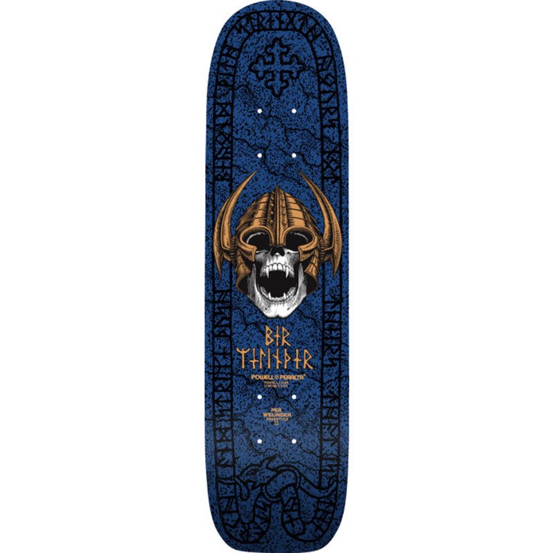 Powell Peralta 7.25" x 27" Per Welinder Nordic Skull Freestyle Navy/Gold Skateboard Deck - 5150 Skate Shop