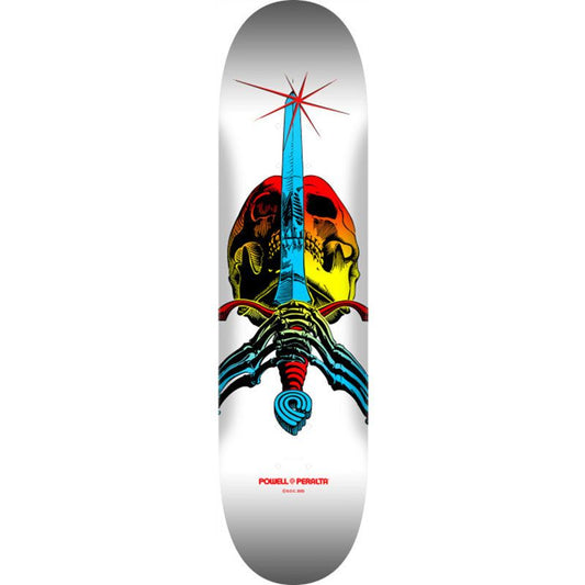 Powell Peralta 8.25" x 31.95" Skull & Sword Yellow Fade / White - Shape 243 Skateboard Deck 5150 Skate Shop