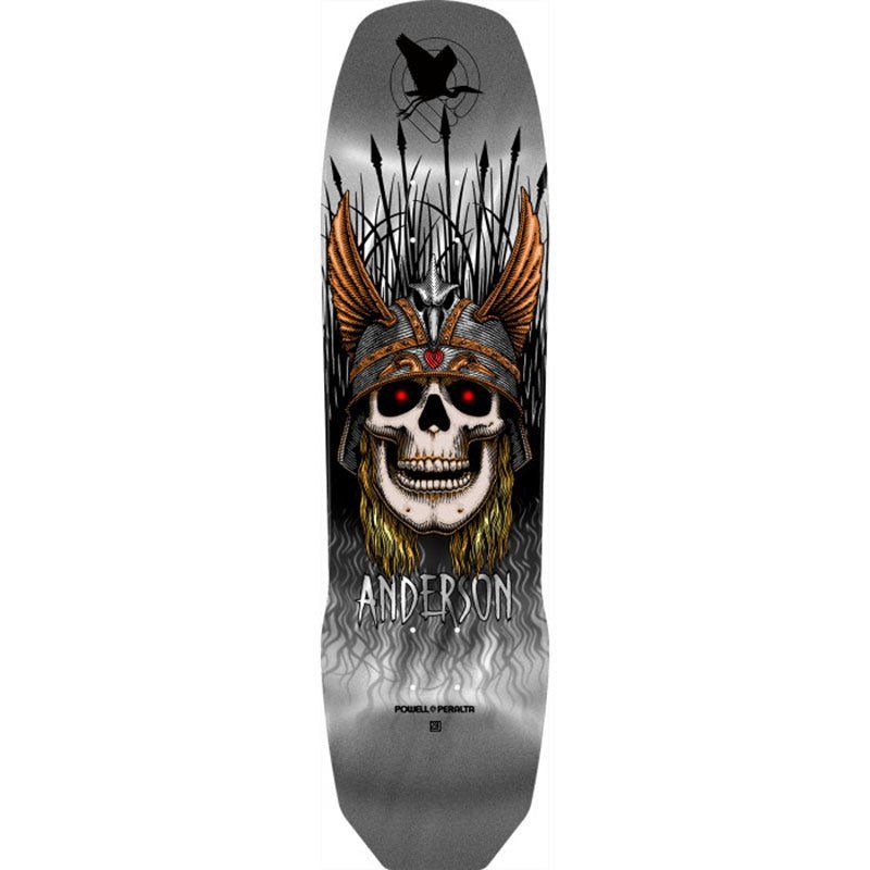 Powell Peralta 8.45" x 31.8" Pro Andy Anderson Heron 7-Ply Maple Silver Foil Skateboard Deck 5150 Skate Shop