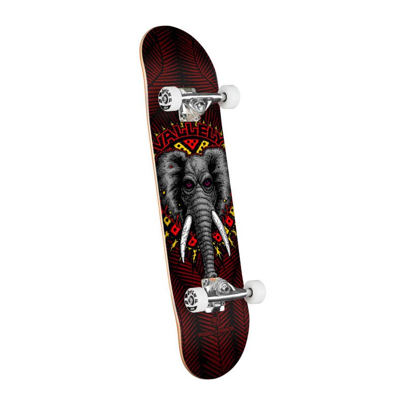 Powell Peralta 8" x 31.45" Mike Vallely Elephant Birch Black/Burgundy Complete Skateboard