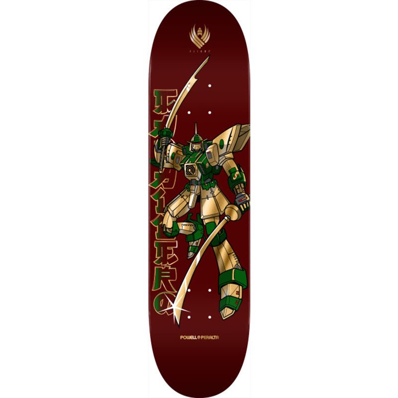 Powell Peralta 8.25" x 31.95" Steve Caballero Gundam FLIGHT Burgundy / Gold Foil Skateboard Deck