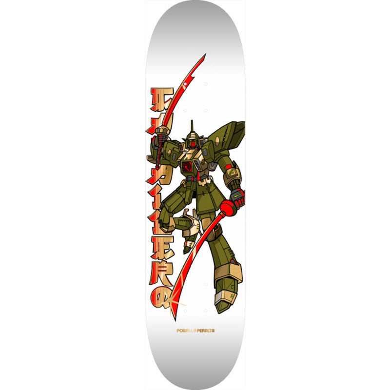 Powell Peralta 8.25" x 31.95" Steve Caballero Gundam White / Gold Foil - Shape 243 Skateboard Deck