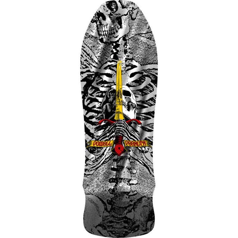 Powell Peralta 9.75" x 30" Geegah Skull & Sword Reissue Silver Foil Skateboard Deck 5150 Skate Shop