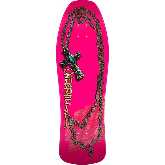 Powell Peralta 9.9" x 31.5" Ray Underhill Cross Reissue Pink/Gold Foil Skateboard Deck 5150 Skate Shop